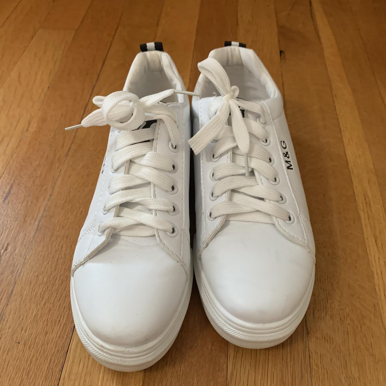 SHEIN M&G white platform sneakers. Size is not... - Depop