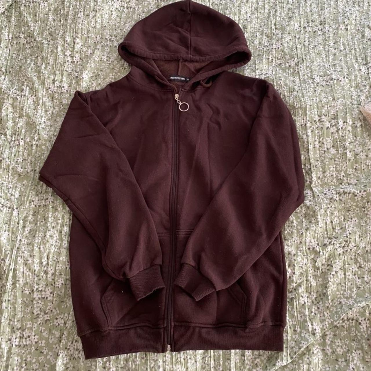 PrettyLittleThing Women's Brown Hoodie | Depop