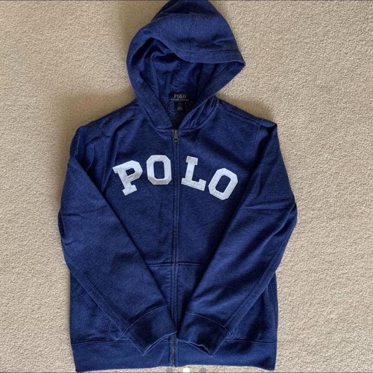 Ralph Lauren zip up hoodie Size kids large but would... - Depop