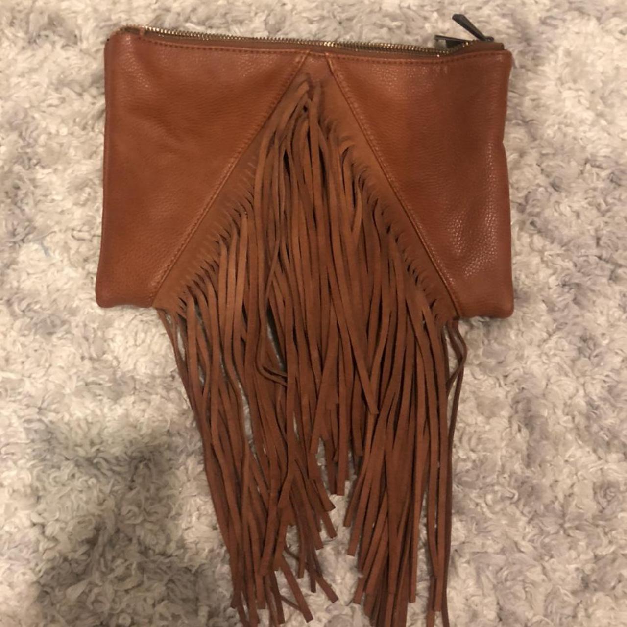 Western Fringe bag. Brown leather. Cross body bag or... Depop