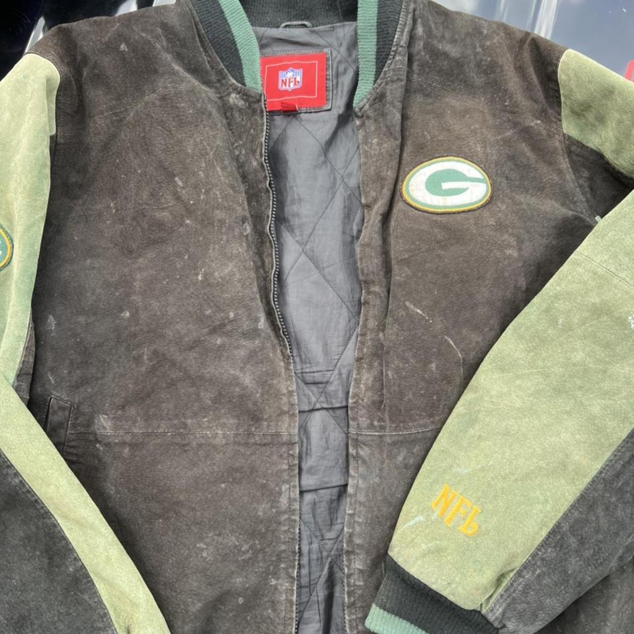 Vintage NFL Green Bay Packers Leather Jacket Size - Depop