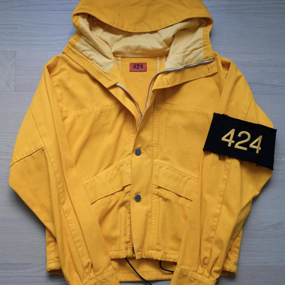 424 yellow cheap denim parka