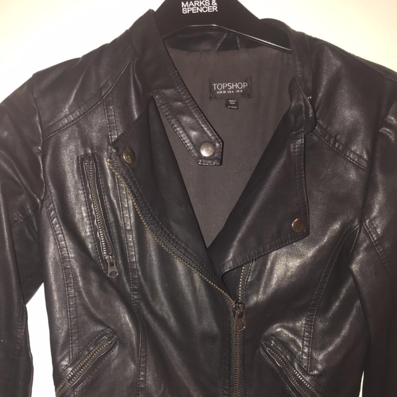 Black leather jacket worn a handful of times... Depop