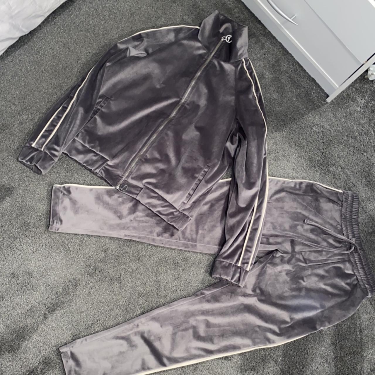 Prévu iconic Grey velour tracksuit Size Medium