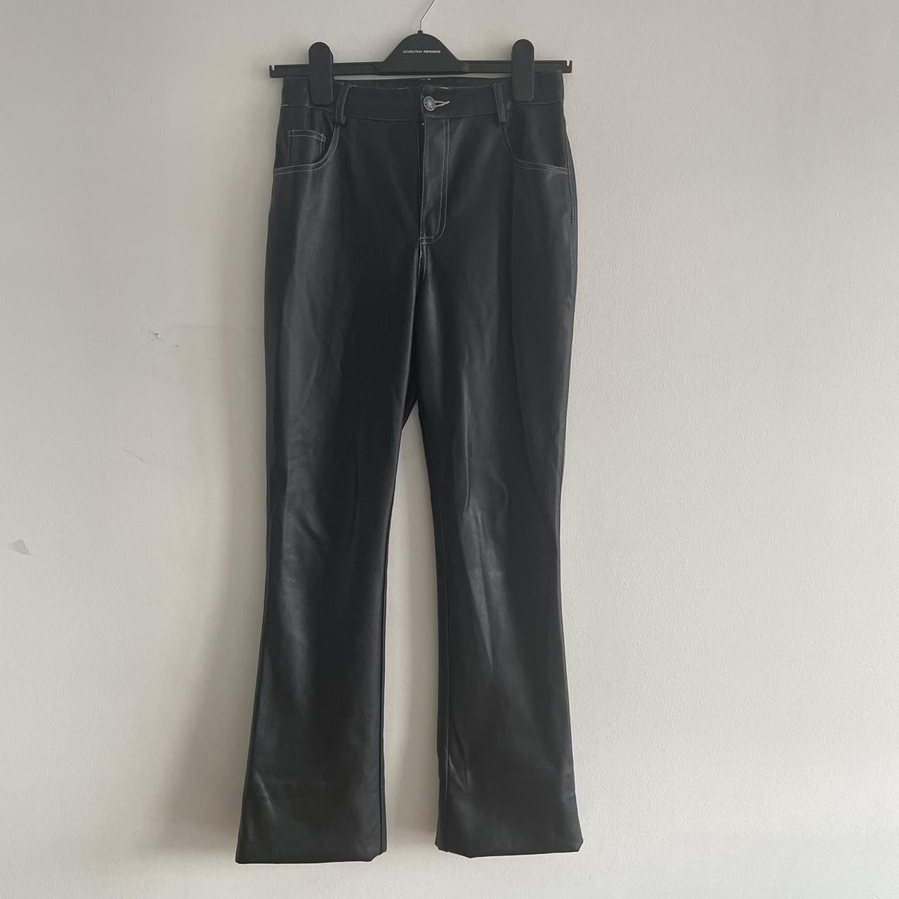 Motel rocks XS leather trousers with white