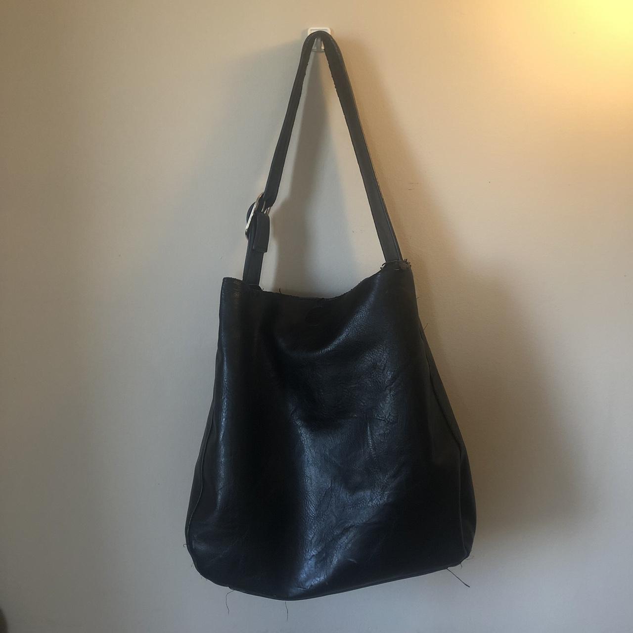 Black Italian Leather Bag - Depop