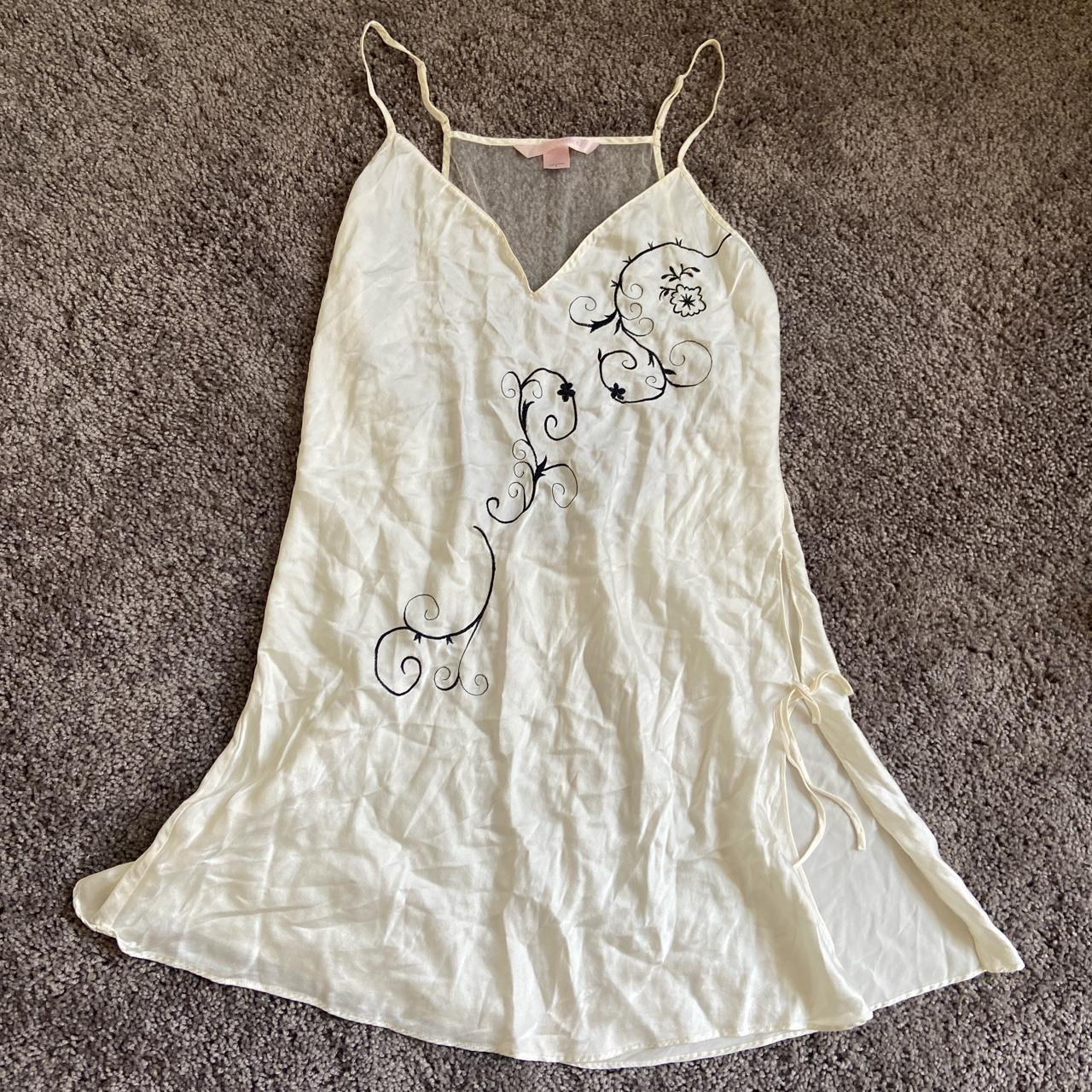 Victoria’s Secret white cream colored mini slip... - Depop