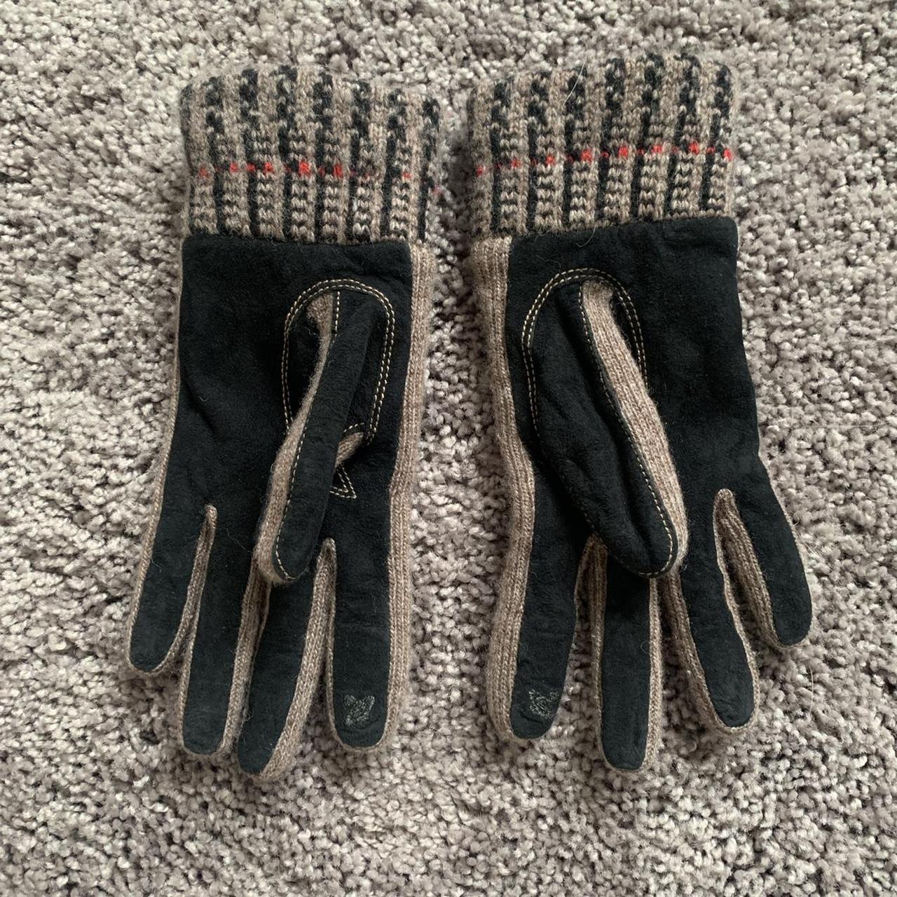 Suede and wool vivienne Westwood gloves. Black and - Depop