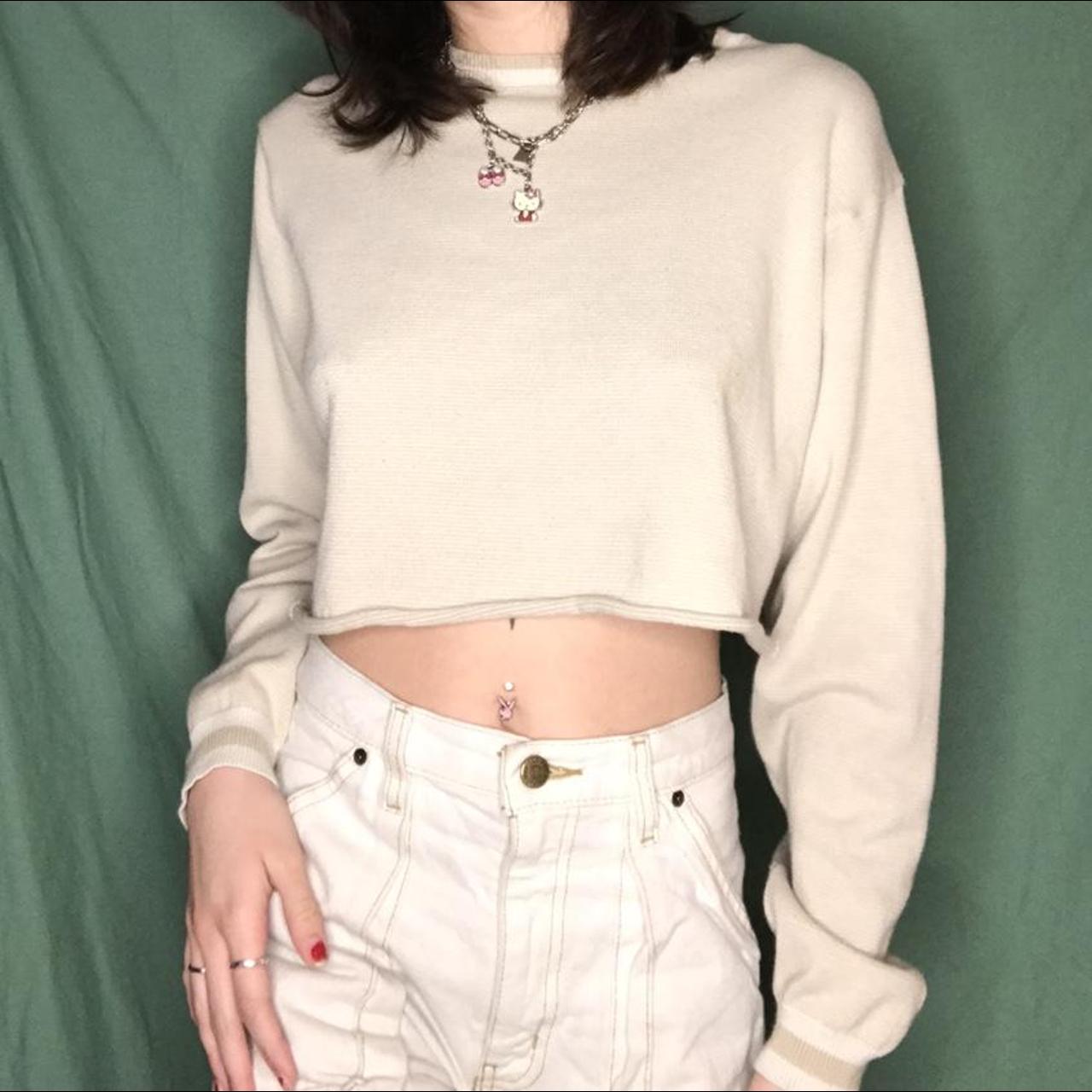 Marks & Spencer Women's Cream and White Crop-top (4)