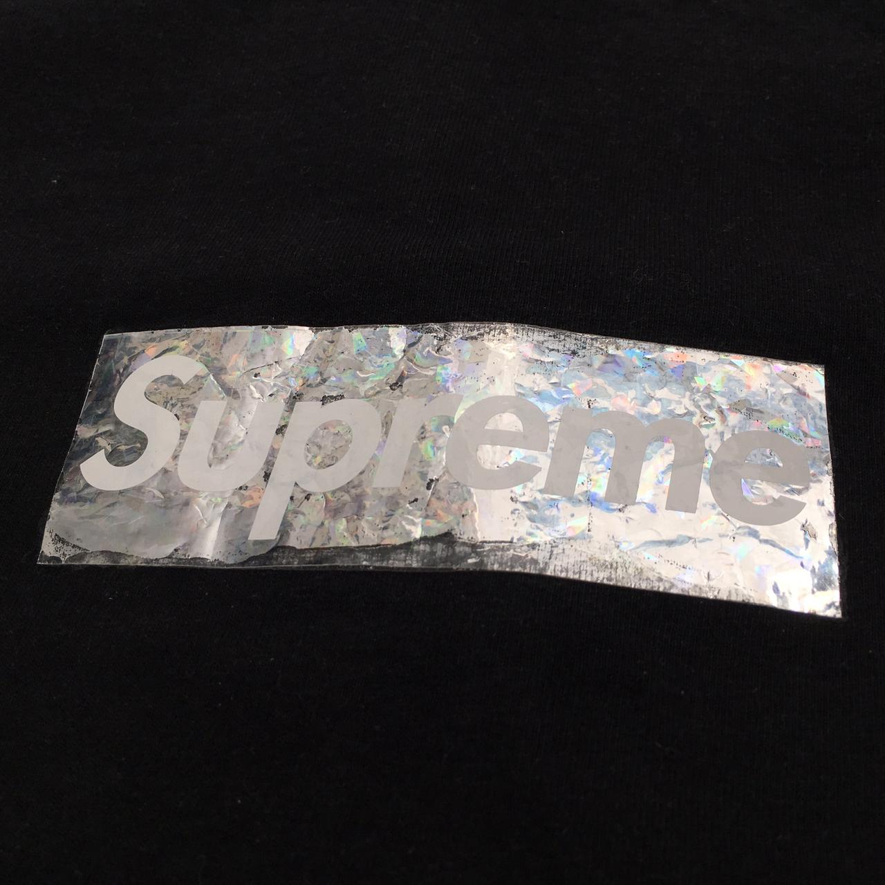 Supreme Holographic Box Logo L box logo is peeling Depop