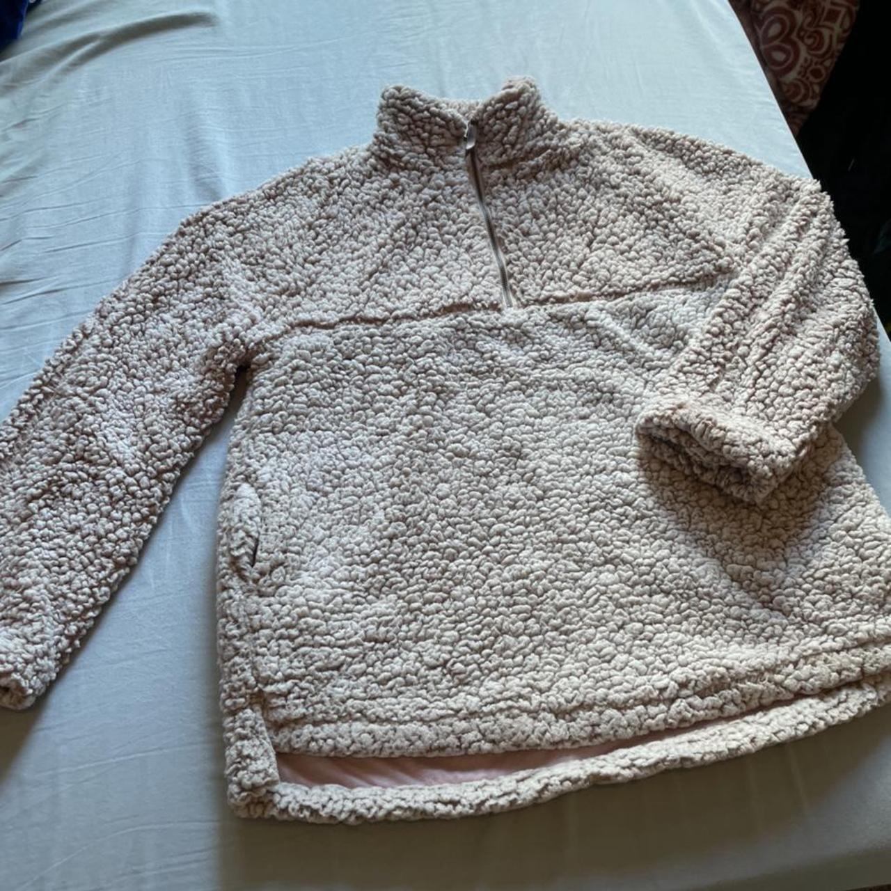 tan sherpa pullover