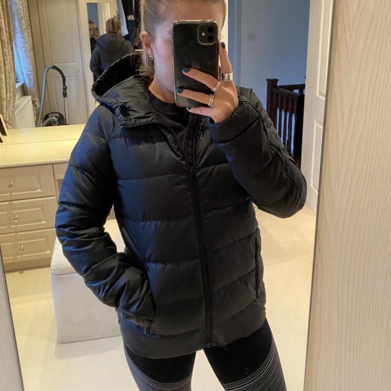 Adidas black puffer coat With hood Women’s size... - Depop