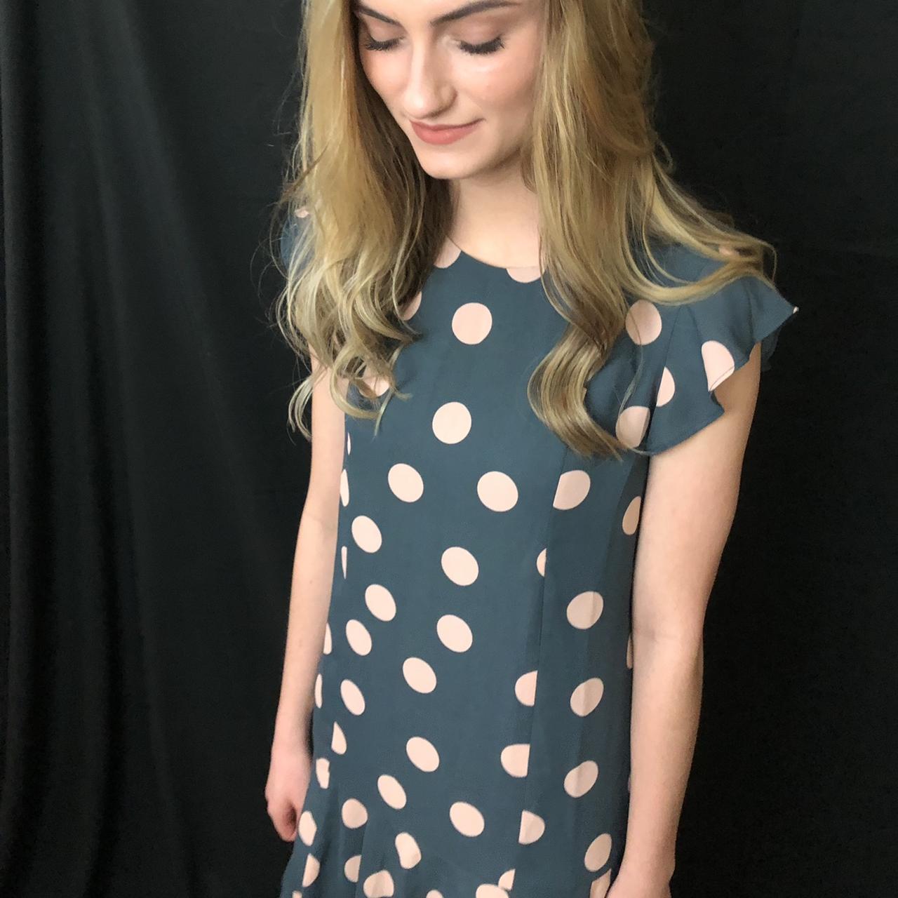 Adorable Loft polka dot dress with a flutter sleeve