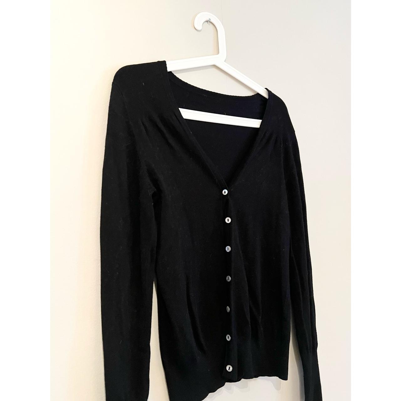 100% Cotton Cardigan Black with mother of pearl like... - Depop