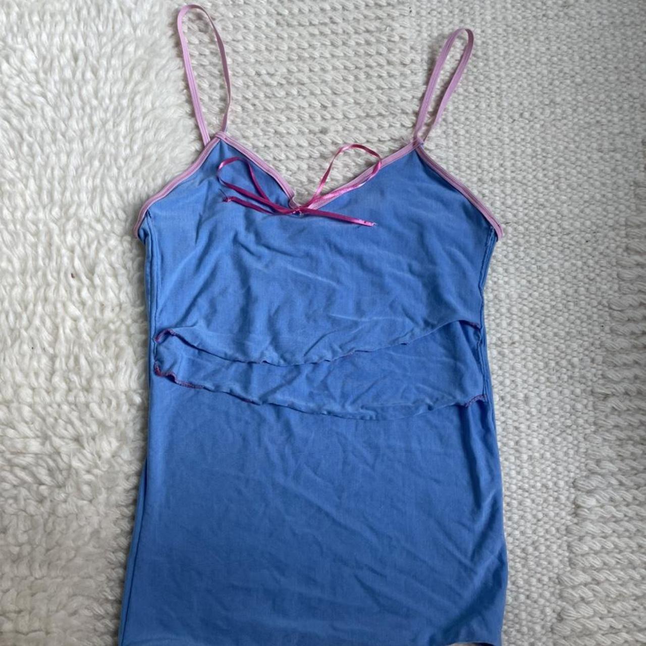 Women's Blue and Pink Vest | Depop