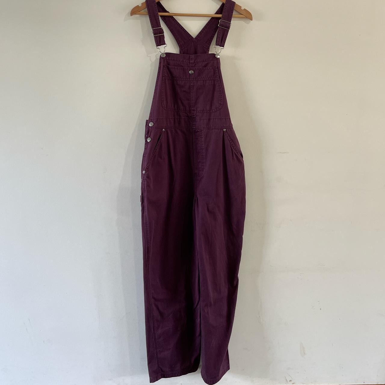 Vintage Burgundy Overalls Size M Adjustable Depop