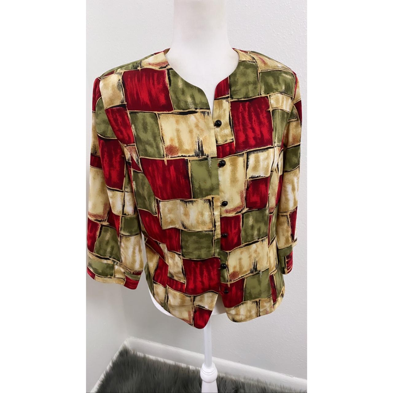 Vintage 1990s Kathy Che Pearl Embroidered Camp Shirt Size 12 Western Indie, image size:1280x1280