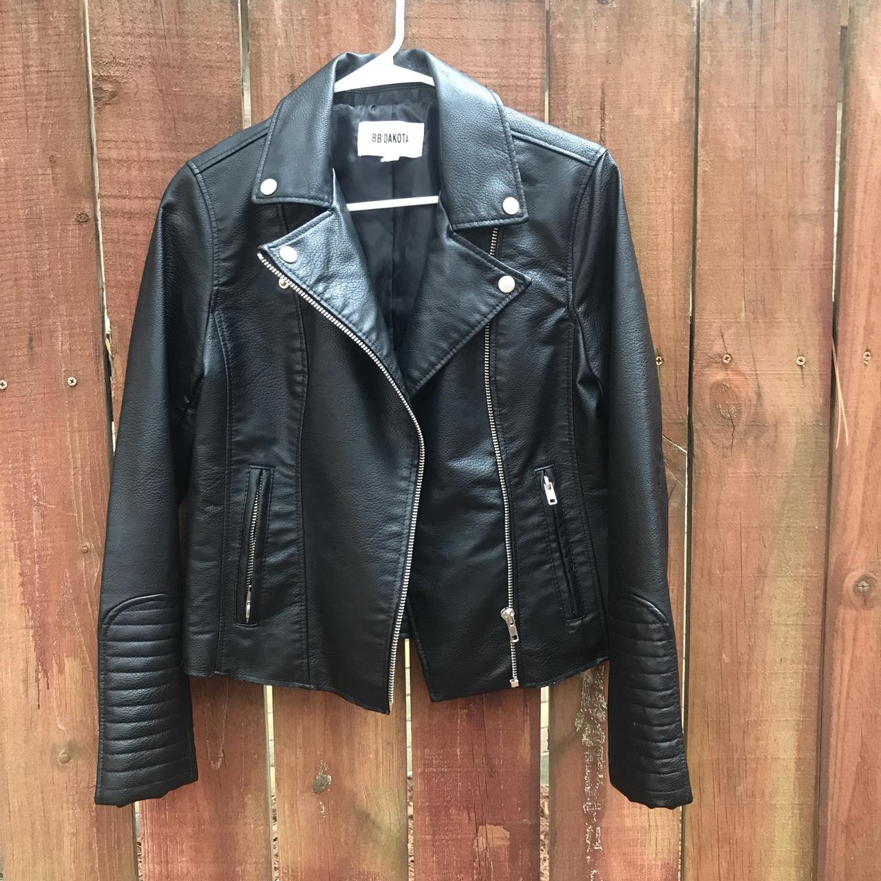 Bb Dakota Faux Leather Jacket With Back Braid - Depop