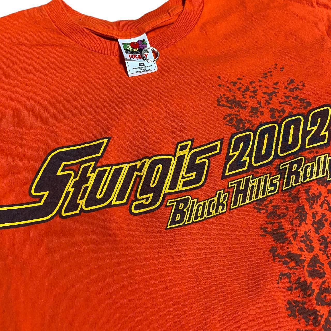 Orange Sturgis 2002 Black Hills Rally double sided... - Depop