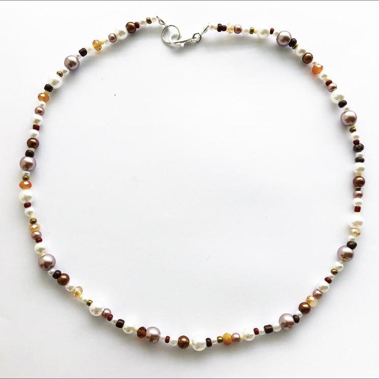 Product Image 1 - autumnal brown beaded necklace 

coffee