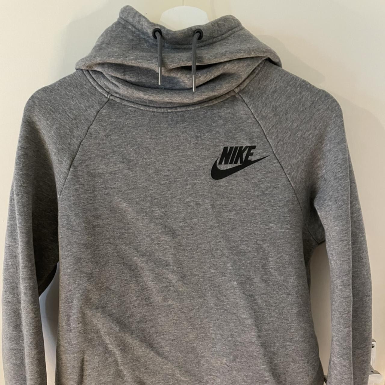 Women’s grey Nike funnel neck hoodie. Perfect... - Depop