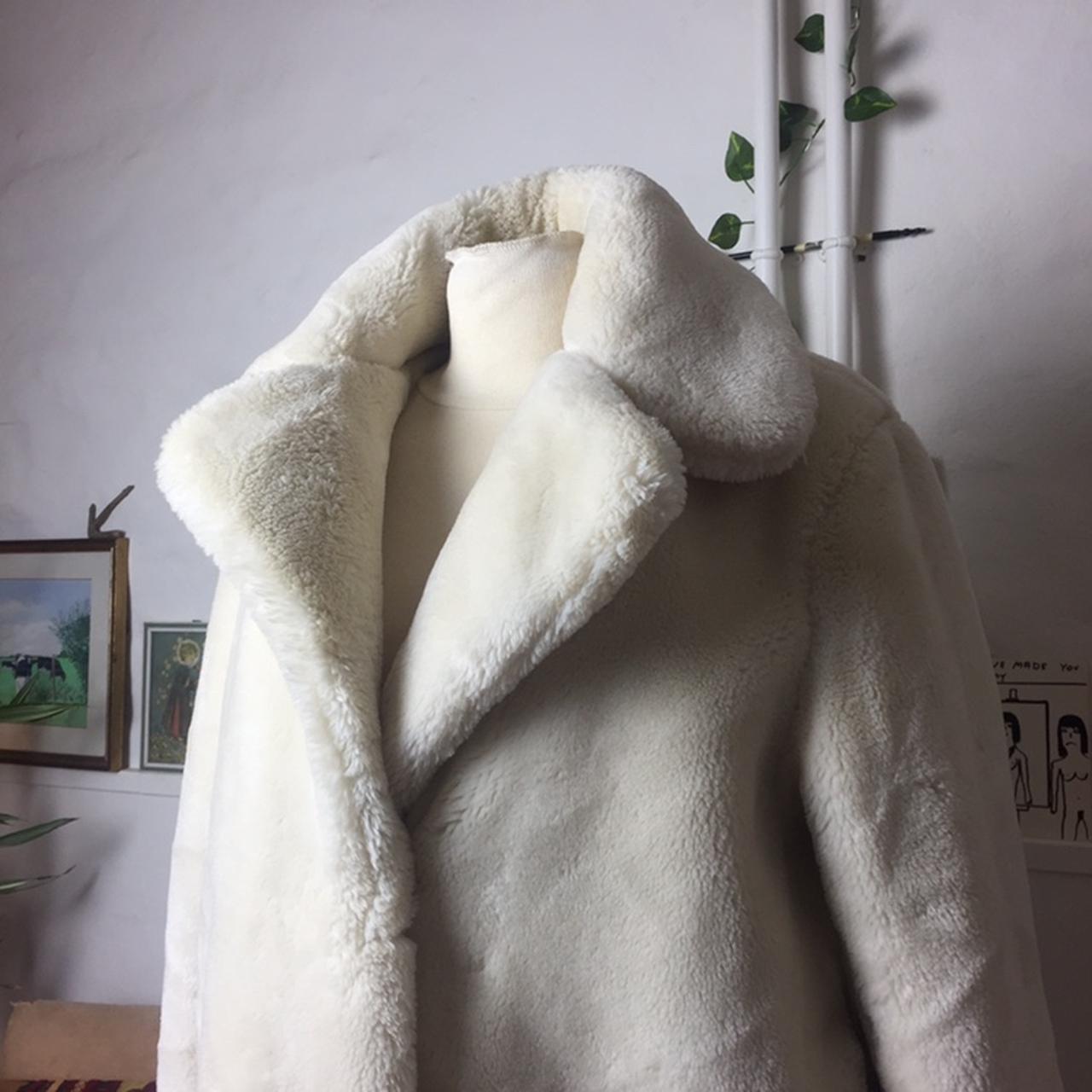 Topshop faux fur coat in cream