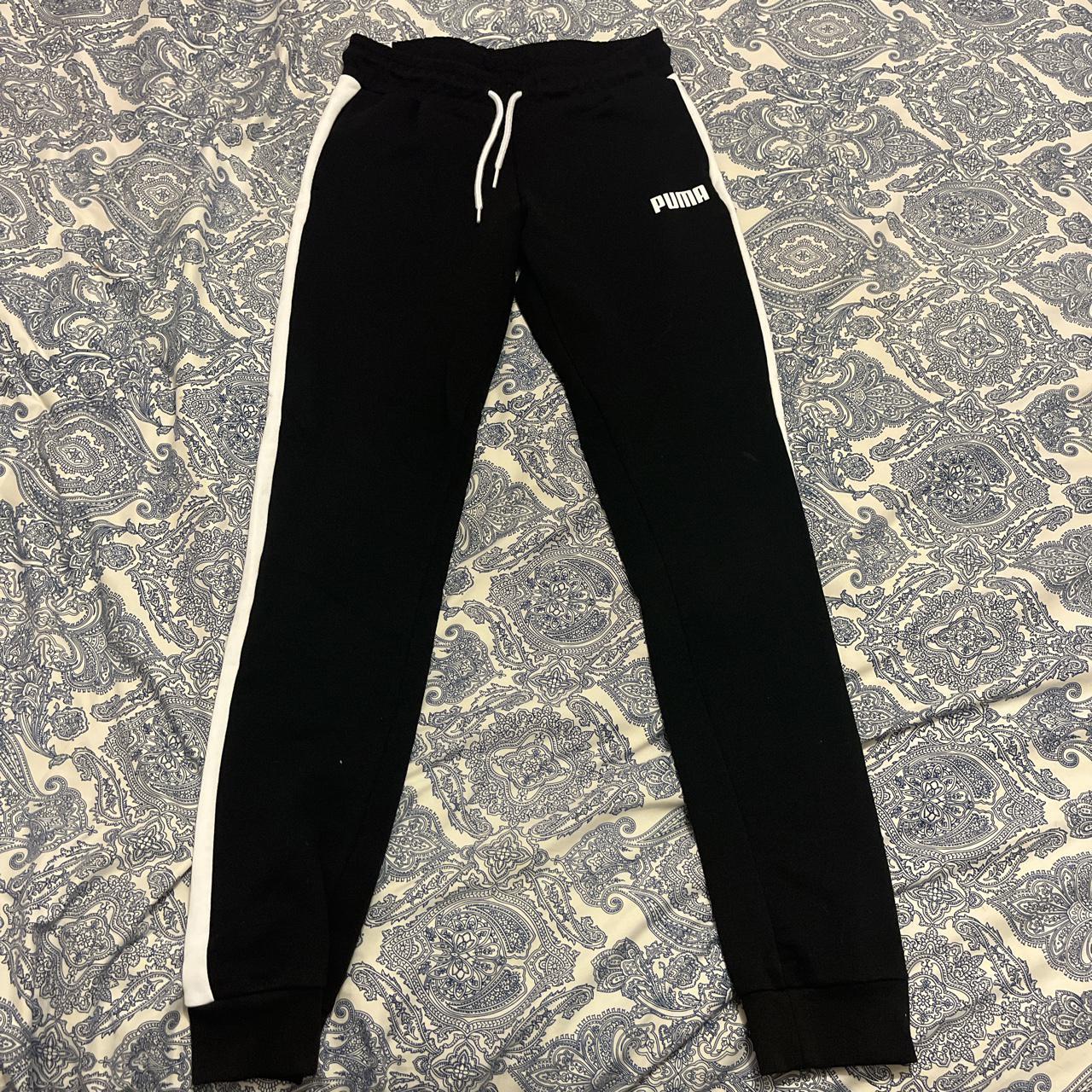 black cuffed tracksuit bottoms