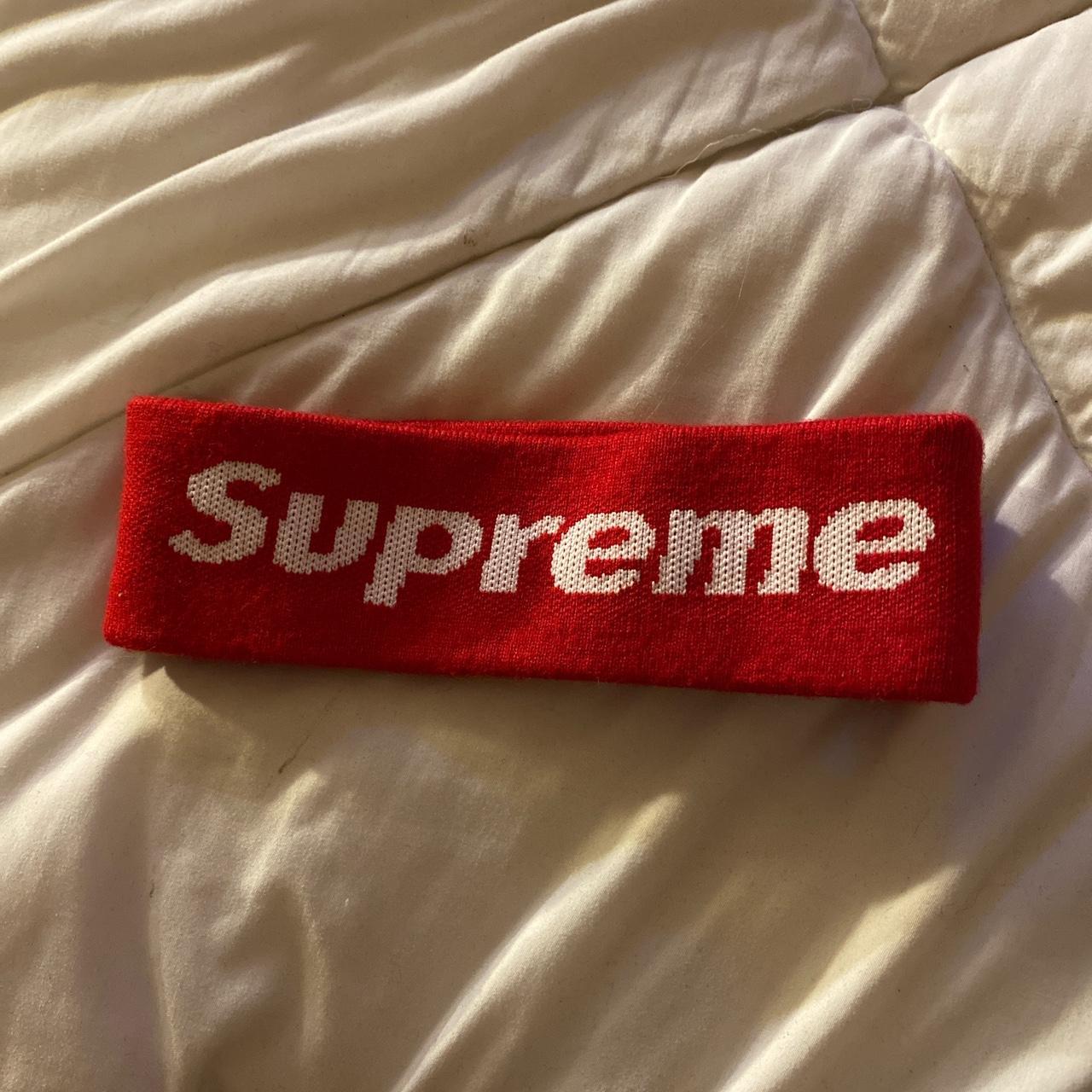 New Era Red Supreme headband/ sweatband No fleece... - Depop