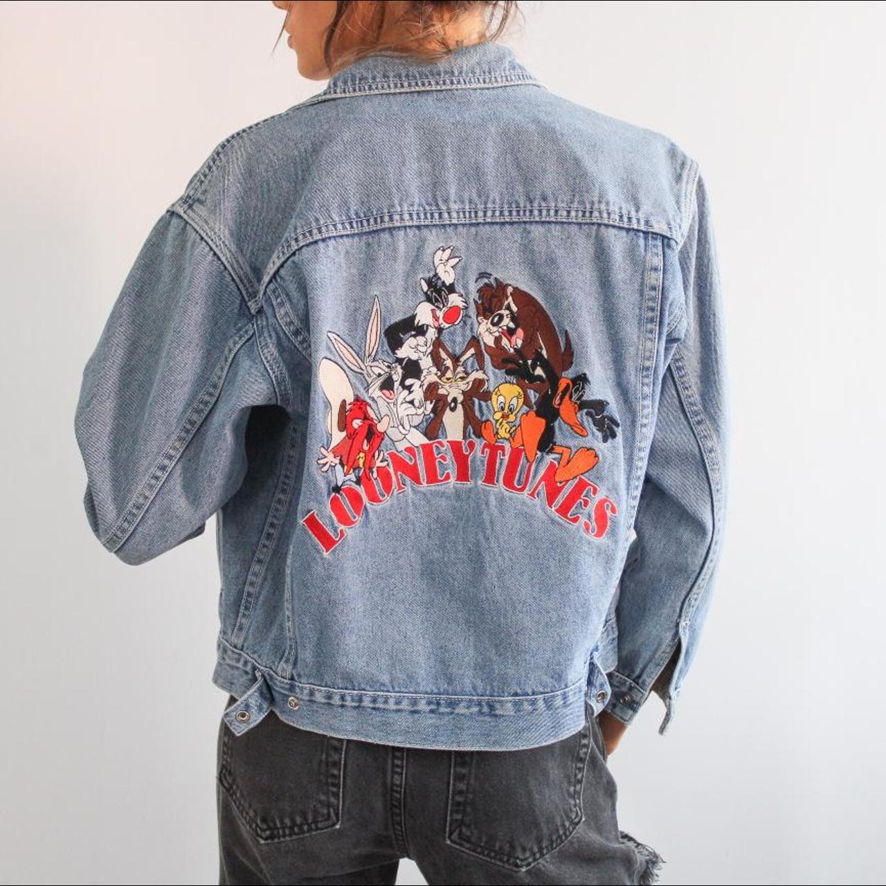 Looney Tunes Women's Blue and Red Jacket | Depop