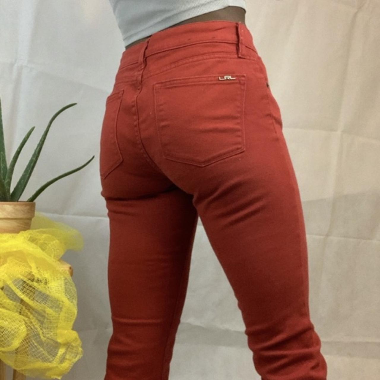Red Ralph Lauren Jeans Straight Ankle Jeans