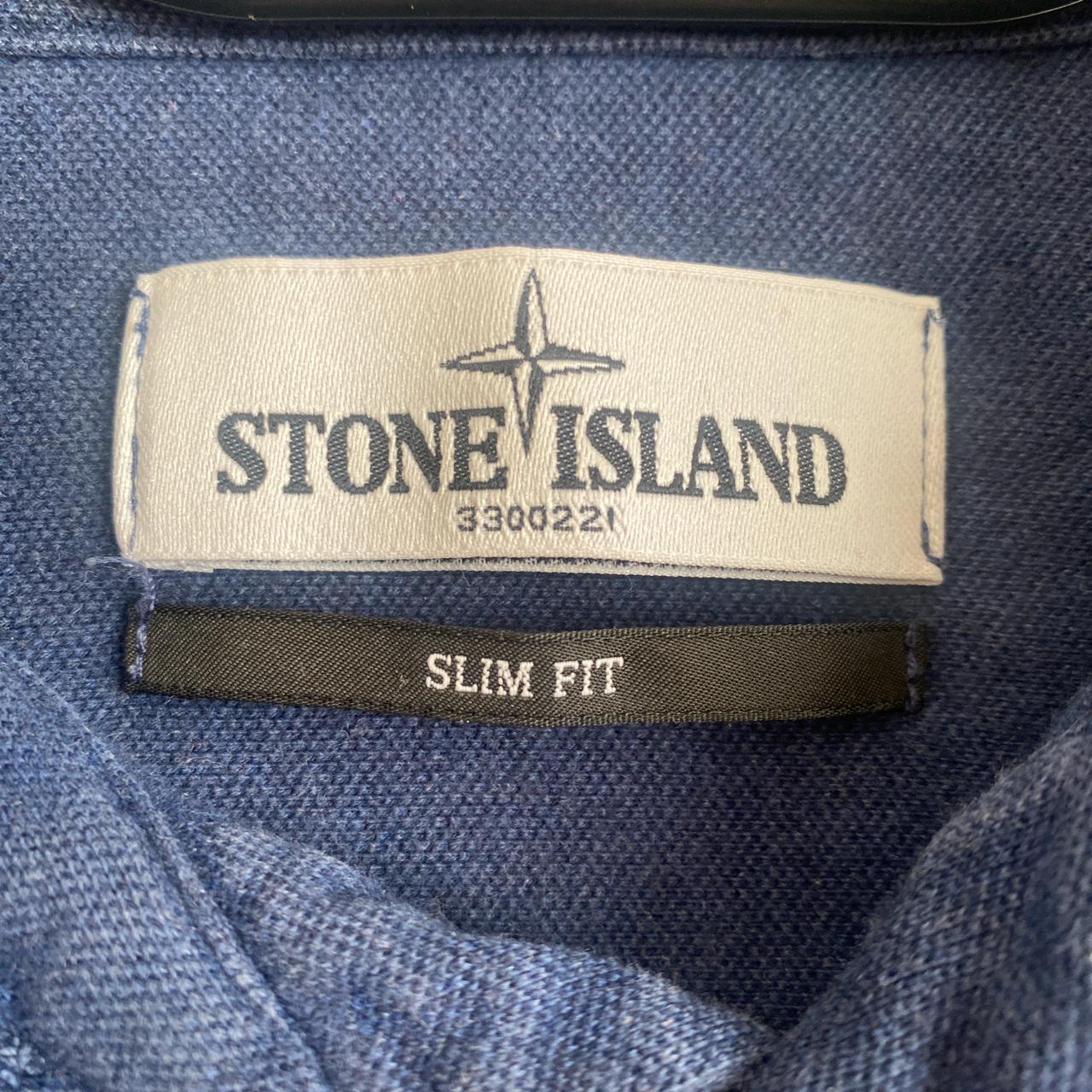 Stone island long sleeved polo shirt Navy men’s -... - Depop
