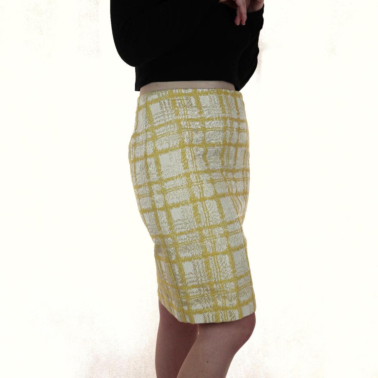 Vintage Yellow plaid pencil skirt. MAJOR light