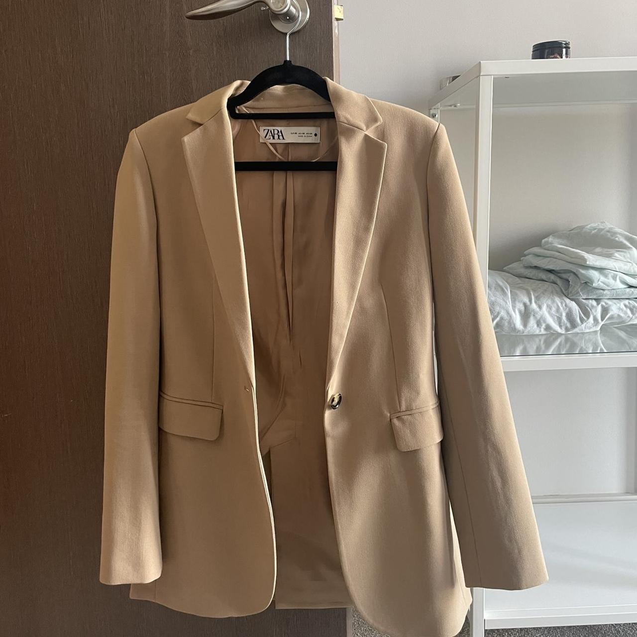 Zara camel oversized blazer in size xs - would fit... - Depop