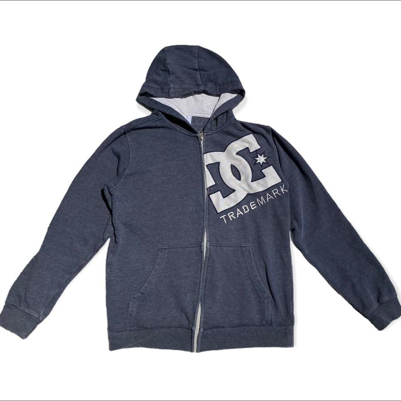 navy blue DC shoes zip up hoodie size small! has... - Depop