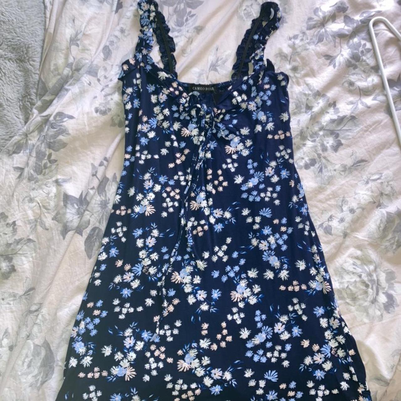 Super gorgeous cameo rose navy ditsy floral lace up... - Depop