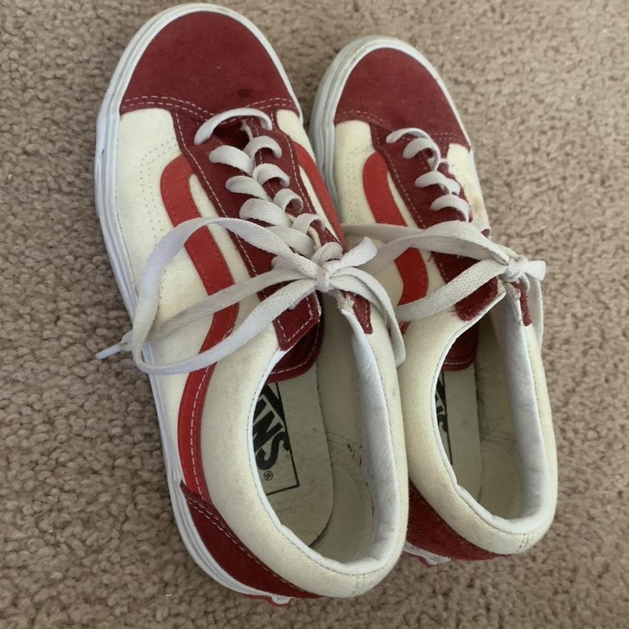 maroon and cream vans