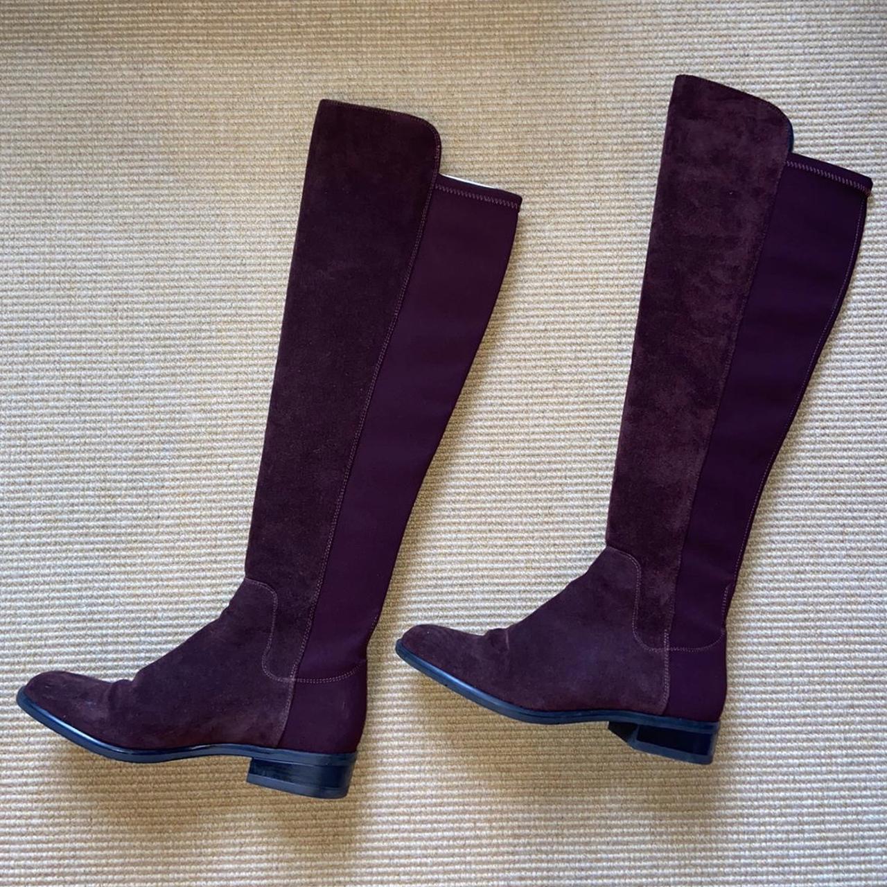 Clark's caddy belle knee high boots in maroon Depop