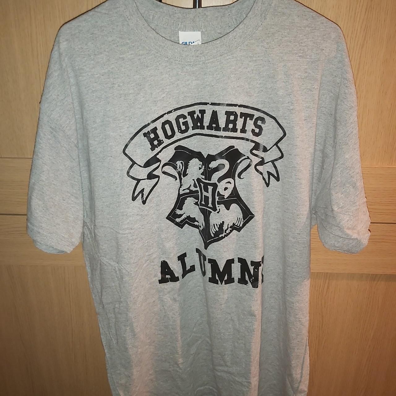 Harry Potter: Hogwarts Alumni Black & Grey T-Shirt.... - Depop