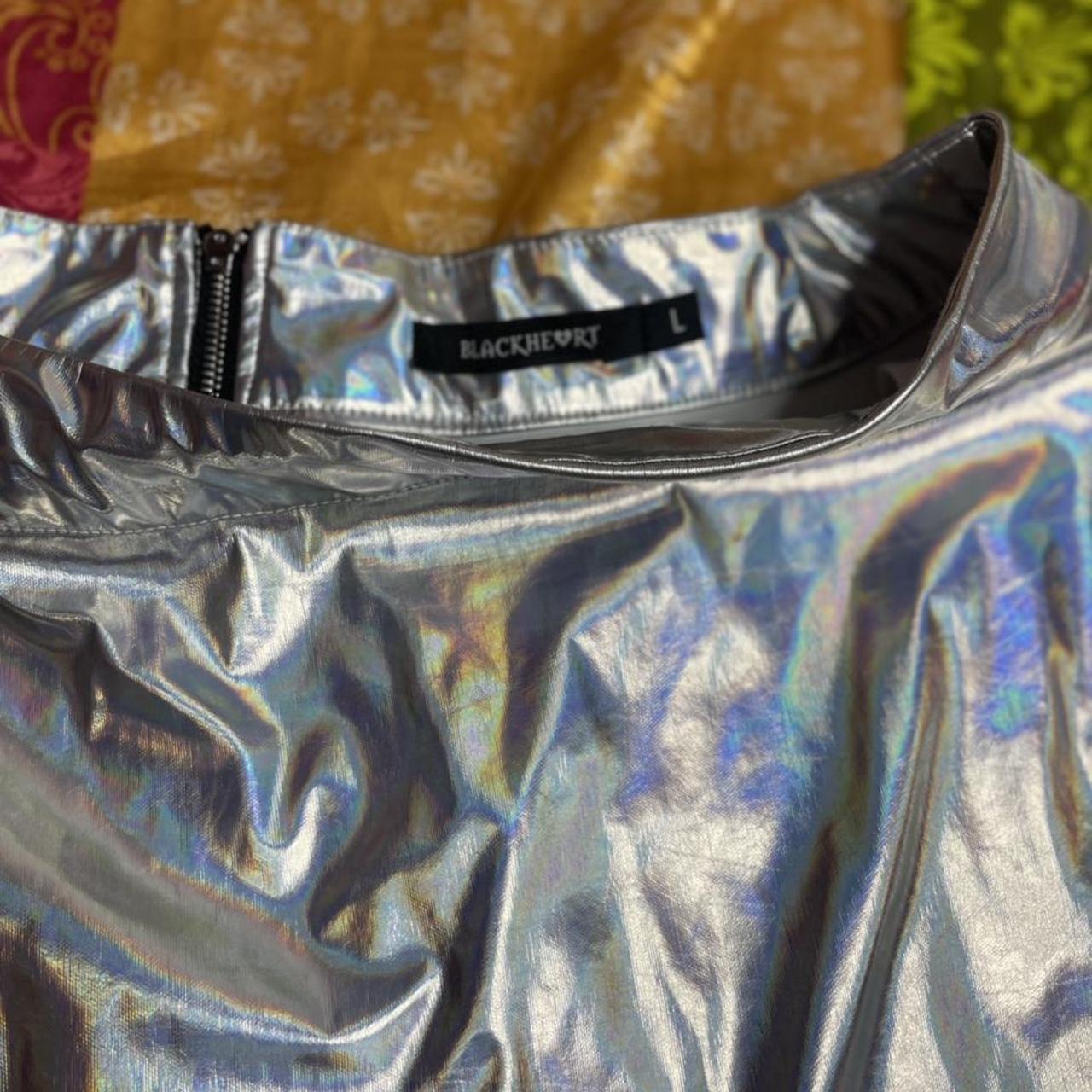 Blackheart silver holographic vinyl skirt best sale