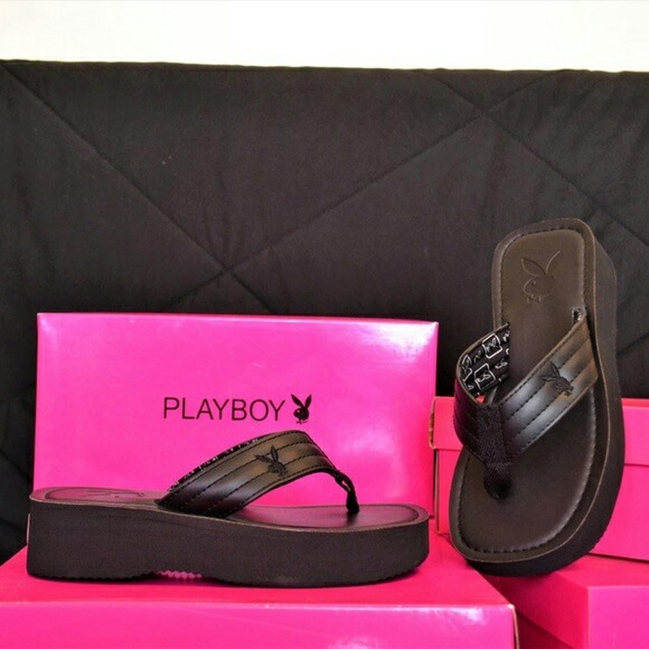 playboy platform sandals