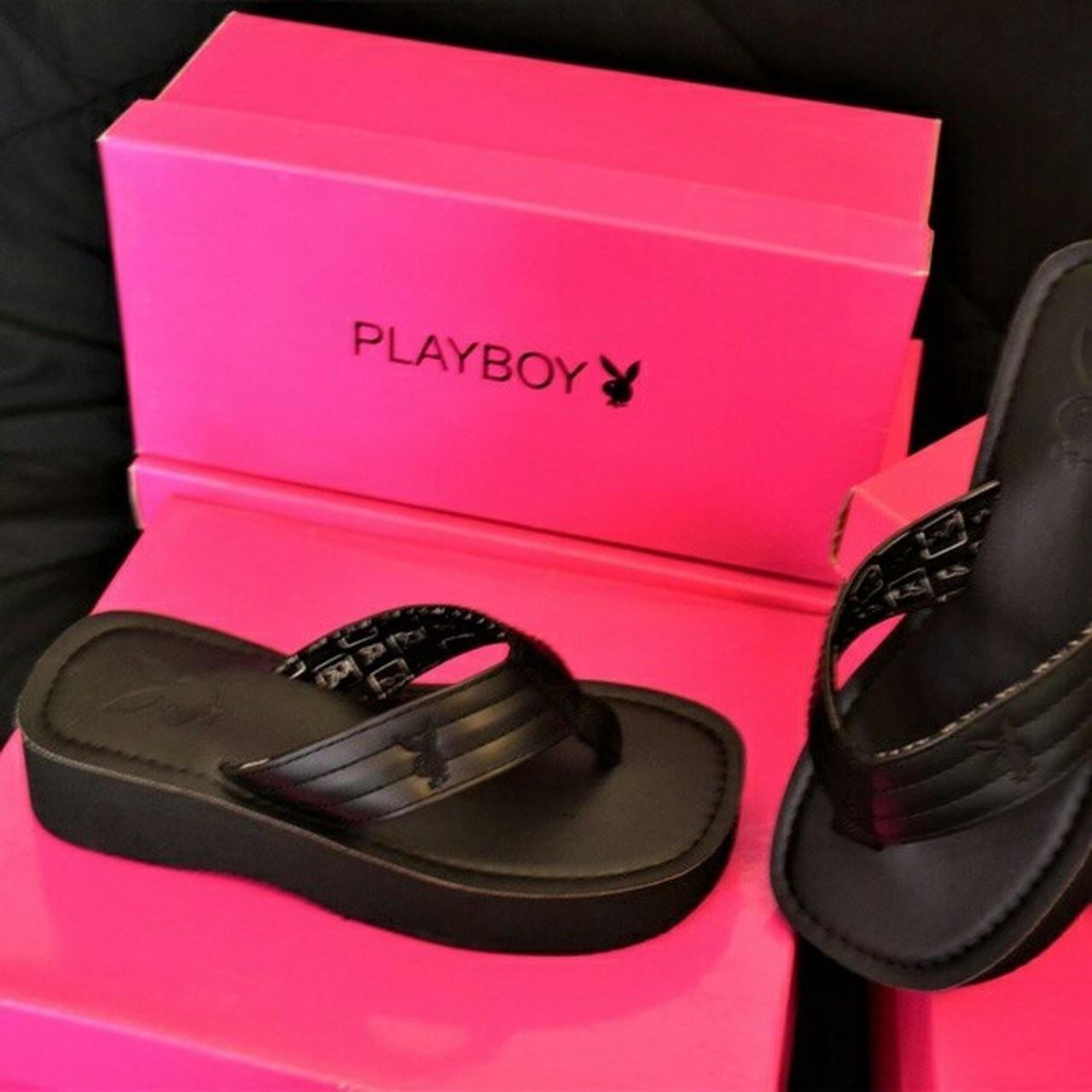 playboy platform sandals