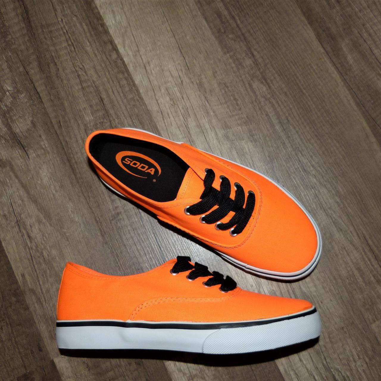 SODA Neon Orange! Canvas Lace-Up