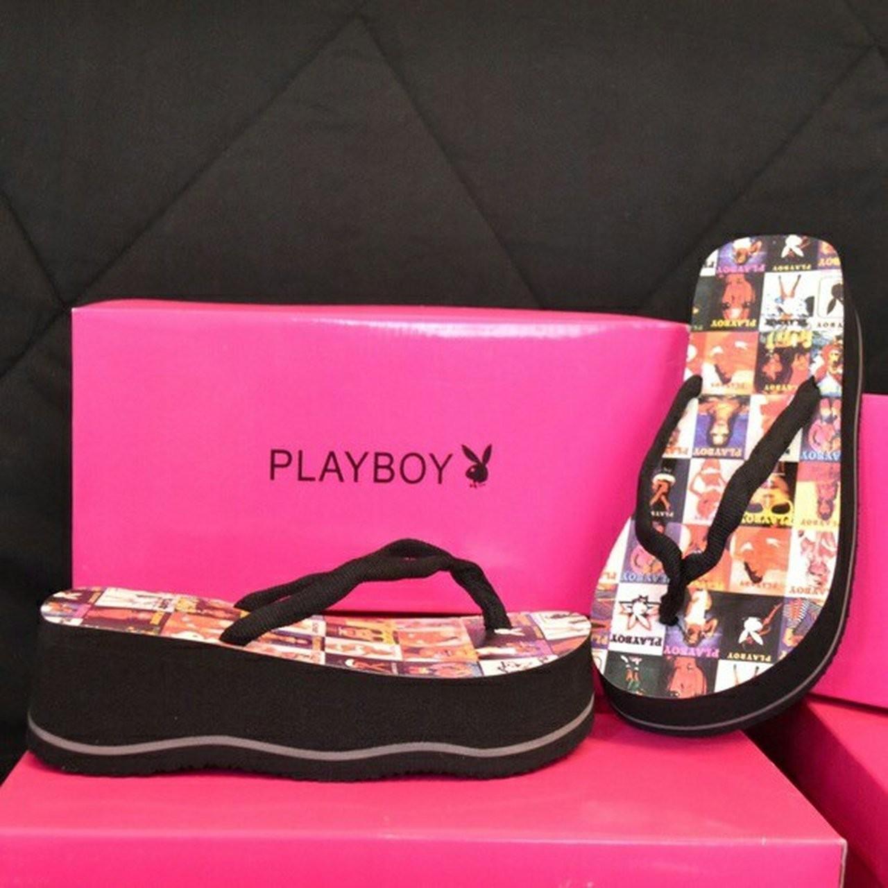 playboy platform sandals