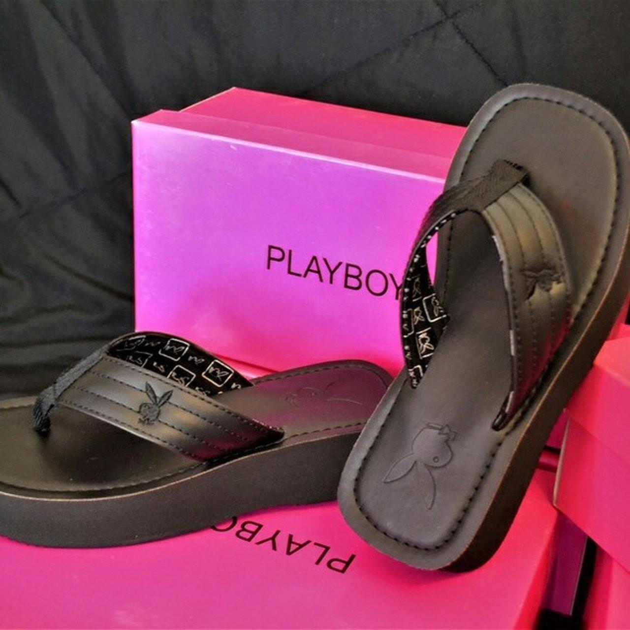 playboy platform sandals