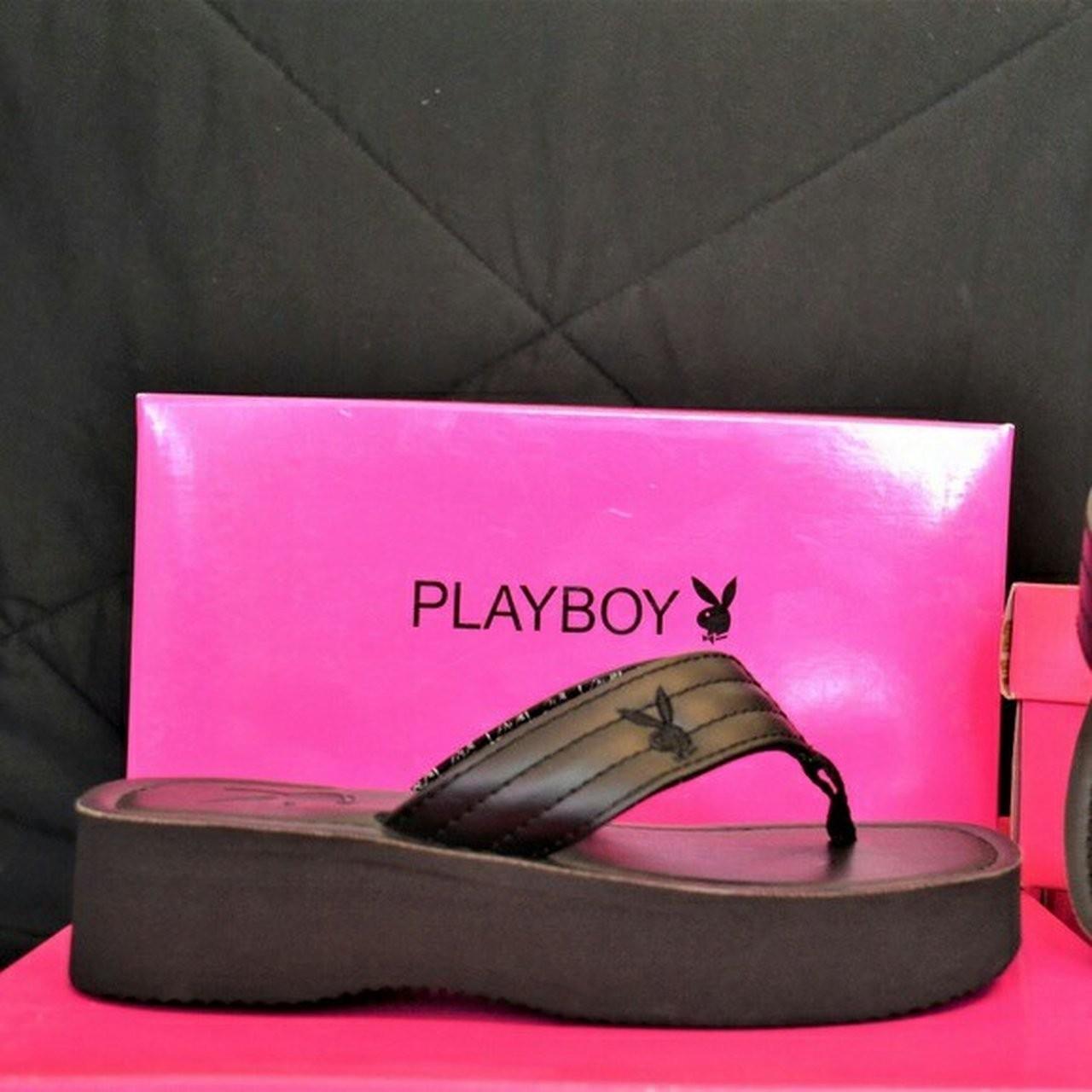 playboy platform sandals