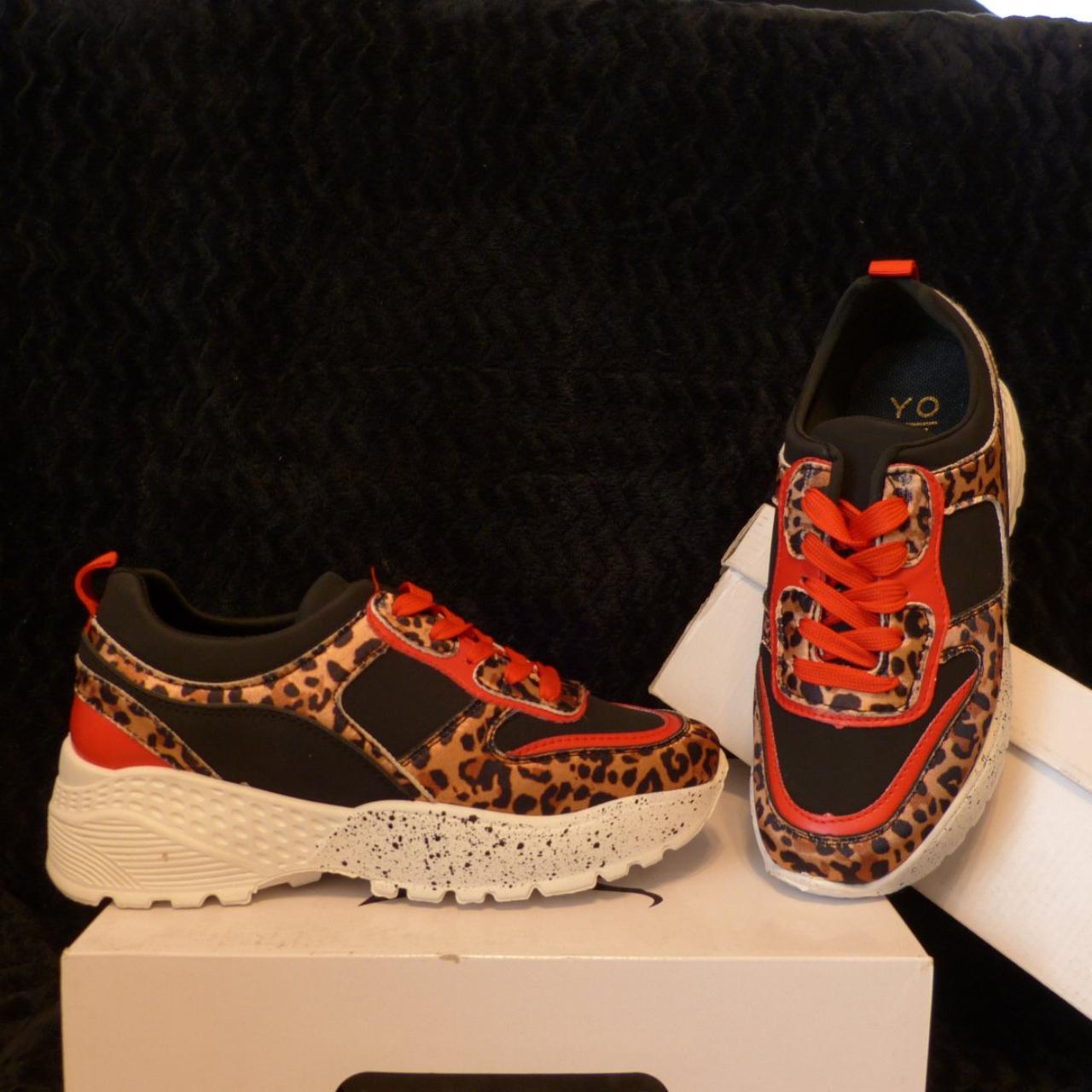 YOKI Leopard/Red/Black Platform Shoes Sneakers... - Depop