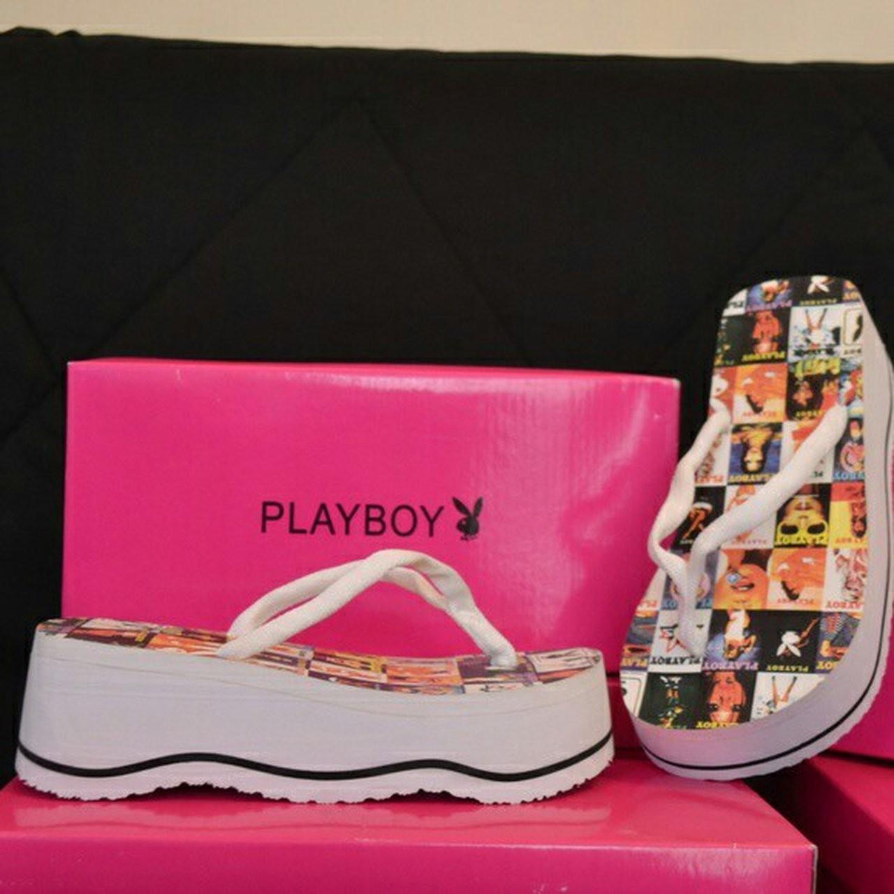 playboy platform sandals