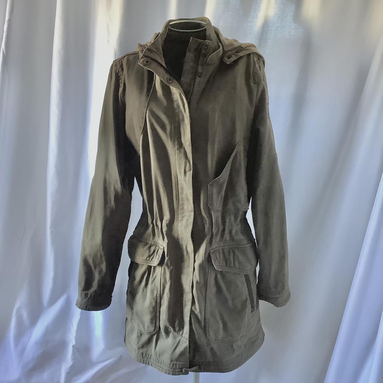 Roots Women's Khaki and Brown Coat | Depop