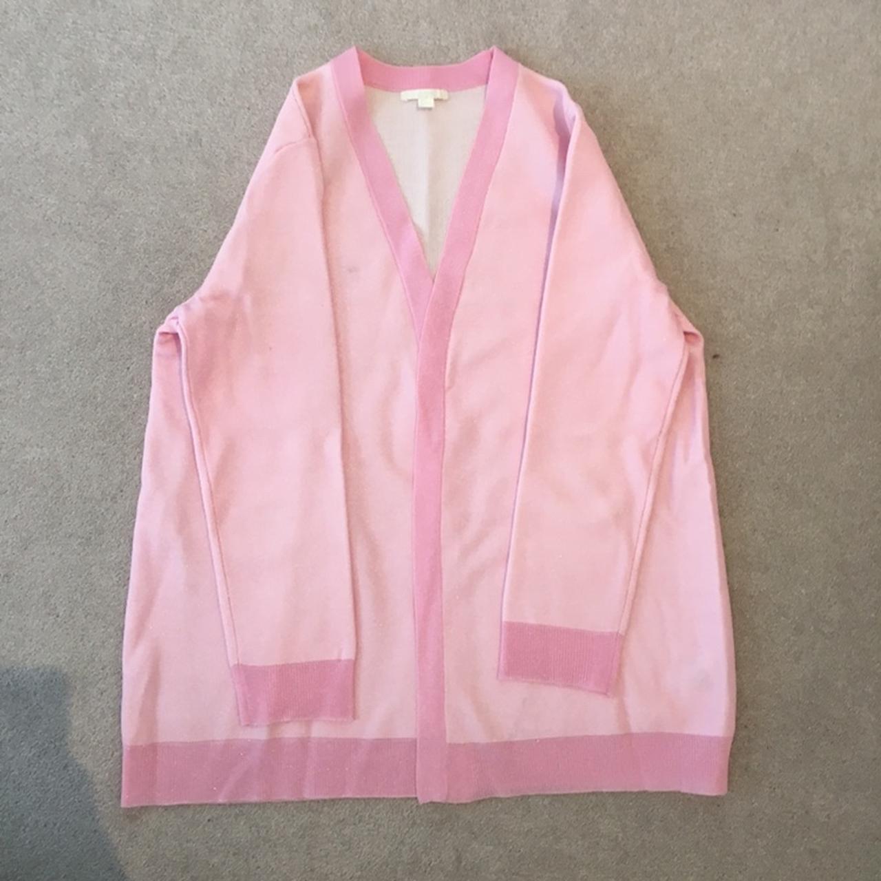 Pink shimmer cardigan. COS. Size Small. pink cos... Depop
