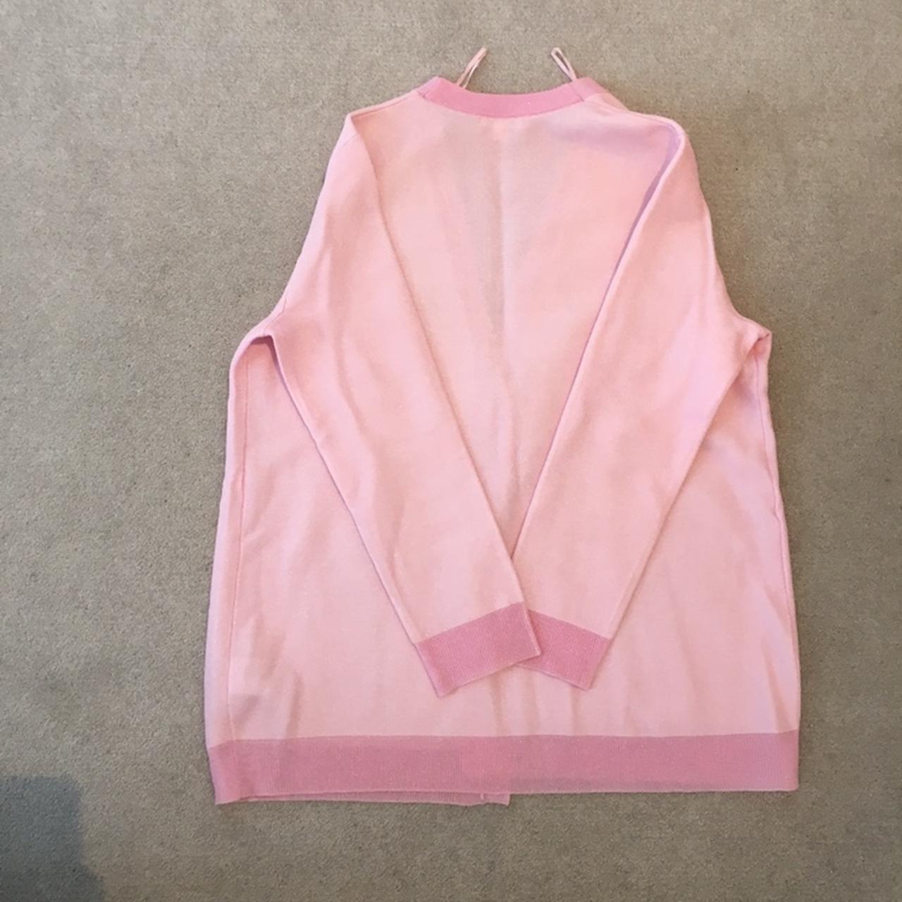 Pink shimmer cardigan. COS. Size Small. #pink #cos... - Depop